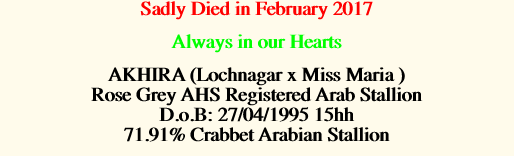 Sadly Died in February 2017